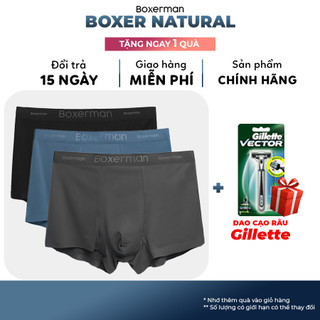Combo 3 quần boxer nam natural breath trunk modal vải sợi gỗ sồi kháng khuẩn boxerman