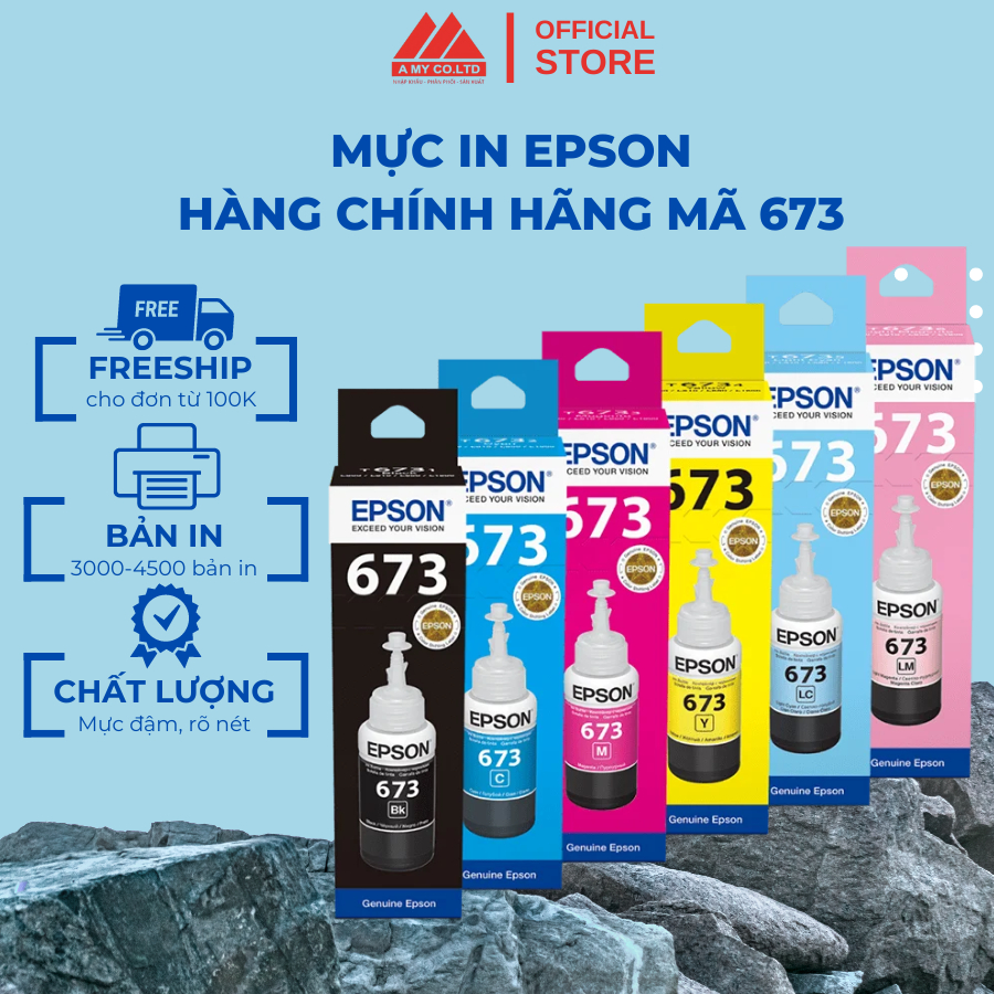 Mực Máy In Epson Mực In Màu Chính Hãng Mã 673 Dùng Cho Máy In Epson L805/ L850/ L1800