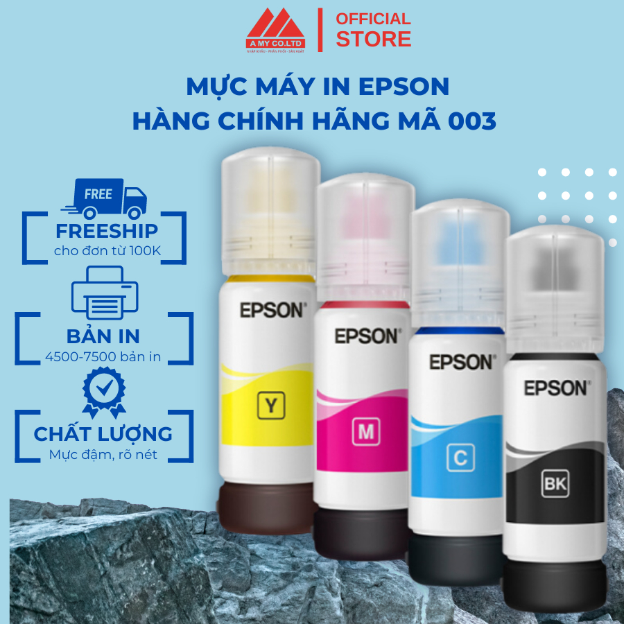 Mực Máy In Epson Mực In Màu Chính Hãng Mã 003 Dùng Cho Máy L1110 / L3110 / L3150 / L1210 / L3210 / L