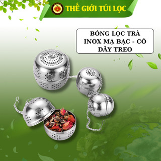 Bóng lọc trà PHUKIENTUILOC INOX mạ bạc - có dây treo tiện lợi - đa dạng kích thước