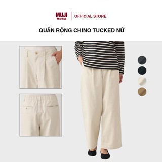 Quần Rộng Chino Tucked Nữ MUJI