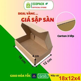 ECOPACK - 18x12x4 COMBO 100 Hộp carton nắp gài, hộp nắp cài giá gốc tận xưởng