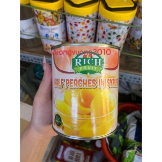 Đào Ngâm Đóng Lon RICH 820gram