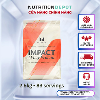 Sữa tăng cơ, giảm mỡ Impact Whey Protein Myprotein 2.5kg - Nutrition Depot Vietnam