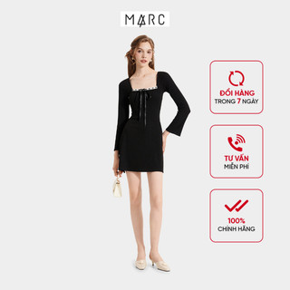 Đầm Thun Nữ MARC FASHION Tay Dài Cổ Vuông Đính Nơ Ngực - CBQH074924