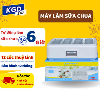 Máy làm sữa chua Chefman CM-321T 12 cốc thủy tinh, nồi ủ sữa chua 12 cốc bảo hành 24 tháng