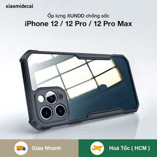 Ốp lưng XUNDD iPhone 12 / 12 Pro / 12 Pro Max mặt lưng trong,  viền TPU, chống sốc