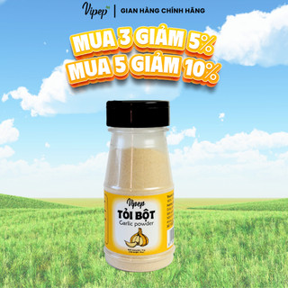 Tỏi Bột Tự Nhiên Vipep Hũ Nhựa 70g - Gia vị Vipep