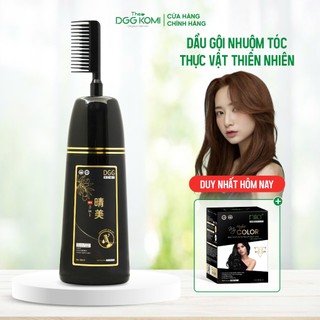 Dầu nhuộm tóc, dầu phủ bạc thảo dược DGGKOMI Việt Nam dạng lược thông minh màu Nâu Hạt Dẻ