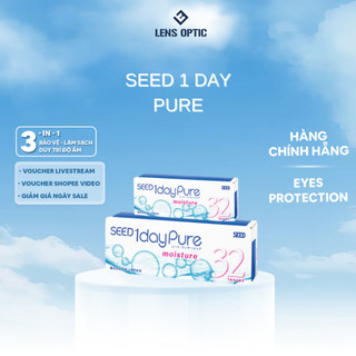 Kính áp tròng SEED 1 ngày không màu, lens SEED 1day Pure trong suốt có độ cận-Lens Optic
