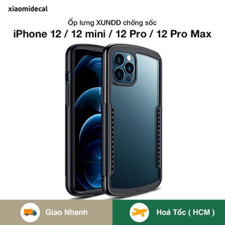 Ốp lưng XUNDD iPhone 12 / 12 mini / 12 Pro / 12 Pro Max viền TPU chống sốc, mặt lưng trong, cạnh màu