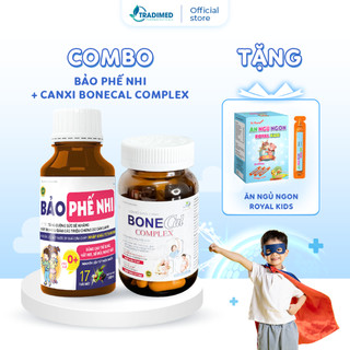 Combo Phát triển và Bảo vệ, Viên uống bổ sung Canxi Bone Cal và Siro 3in1 Bảo Phế Nhi - Tradimed Pharma