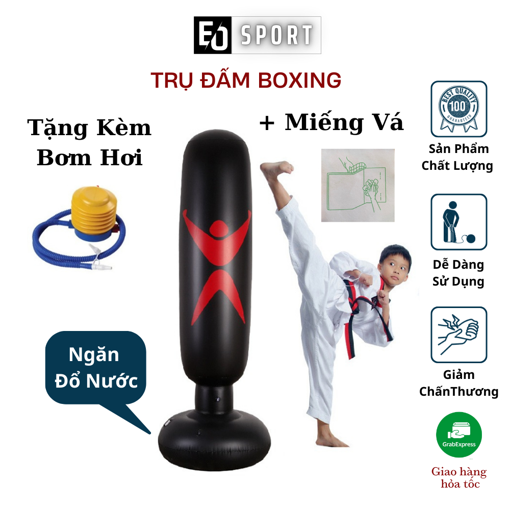 Trụ Đấm Boxing Cho Trẻ Em Và Người Lớn Bơm Hơi Tự Đứng Chất Liêu Cao Su Bền Tập Tại Nhà - Eo.sportdz