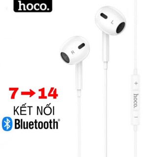 Tai nghe có dây jack cắm dẹt HOCO dùng cho 7 8..12 13 14 kèm mic lọc âm tốt âm thanh vòm 6d
