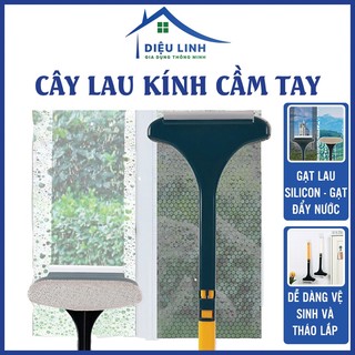 Cây lau kính cầm tay, Cây lau kính lau bụi 2in1, Cây lau bụi kèm gạt kính đa năng, Cây lau kính thông minh Dieulinhshop