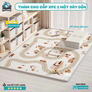 Thảm Xốp Gấp Gọn XPE 2 Mặt Cho Bé Tập Bò, Thảm Gấp Gọn Vân Nổi Chống Ngã, Chống Thấm Họa Tiết Hàn Quốc