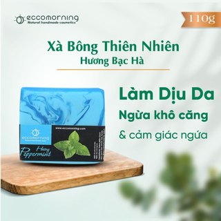 Xà Bông Thiên Nhiên Handmade eccomorning Hình Vuông Hương Bạc Hà - Peppermint Soap
