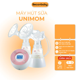 Máy hút sữa điện đôi UNIMOM, máy vắt sữa điện đôi UNIMOM minuet có pin sạc kèm Adapter màn hình LCD[tặng áo hút sữa]