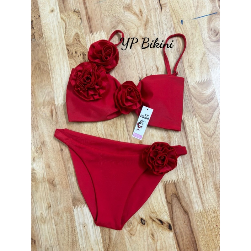 (Sẵn hàng) Bikini 2 mảnh hoa Hồng đỏ thiết kế (HÌNH TỰ CHỤP) | BigBuy360 - bigbuy360.vn
