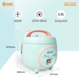 [KHO HCM] Nồi cơm điện mini 0,8L nắp gài COMET - CM8006