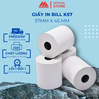 Giấy in Bill K57 Ecoprint in hóa đơn thanh toán nhà hàng, cửa hàng tạp hóa, quán cà phê.. ( 57mm, đk 45mm)
