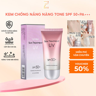 Kem chống nắng Sun Treatment UV SPF50+/PA+++ dưỡng da ẩm mịn trắng hồng kiềm dầu nâng tông 60g Zentop
