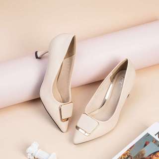 Giày Cao Gót Nữ 7cm Phối Khóa Pixie H106