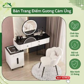 Bàn trang điểm có gương thông minh đèn led cảm ứng sạc không dây loa bluetooth hiện đại 2022