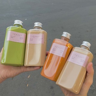 5 chai nhựa dẹp vuông 330ml nắp nhôm cao cấp