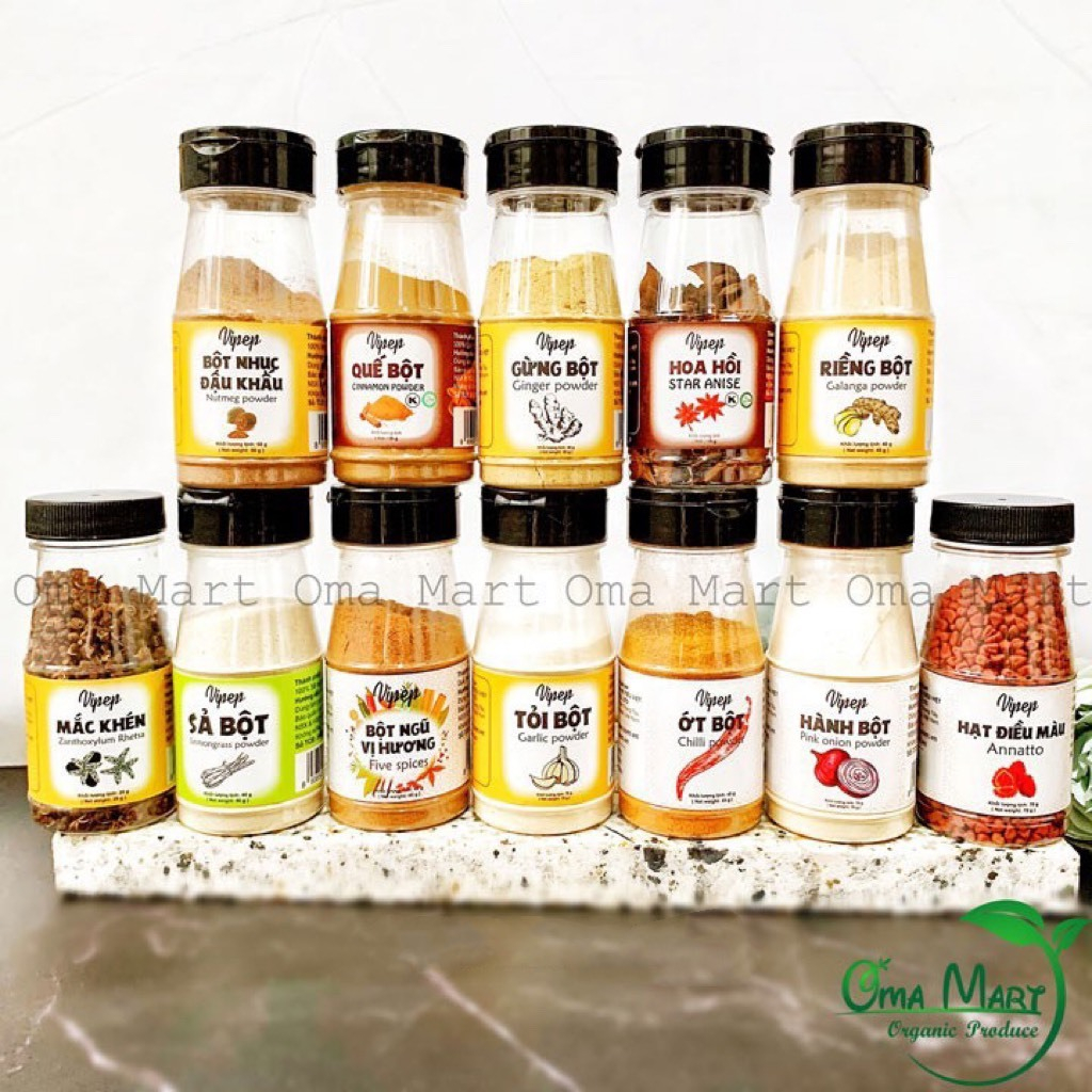 Gia vị Vipep (bột hành, tỏi, sả, gừng...) cho bé từ 6 tháng và cả gia đình