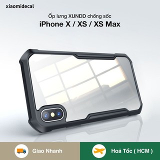 Ốp lưng XUNDD iPhone X / XS / XS Max mặt lưng trong, viền TPU, chống sốc