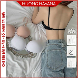 Áo ngực dây mảnh cài trước hở lưng siêu đẩy có gọng, áo lót nữ cao cấp Havana FLA35