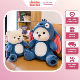  Gấu bông Lena đội mũ cosplay hoạt hình đáng yêu,Thú nhồi bông lena stick xanh dương mền mịn cao cấp 