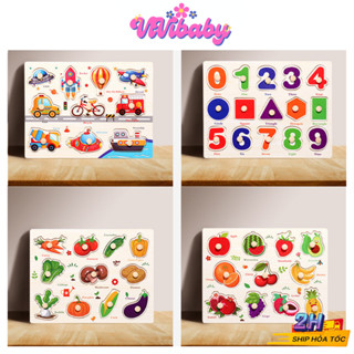 Bảng Chữ Cái Cho Bé Bảng Gỗ Bảng Núm Gỗ Bảng Ghép Hình Núm Gỗ Bảng Số Bảng Con Vật Giá Rẻ - Đồ Chơi VIVI BABY