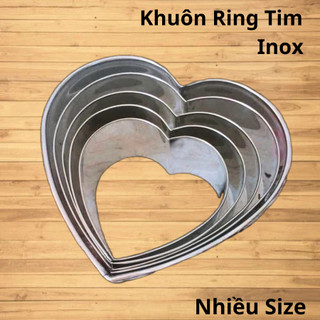 Khuôn Ring Inox Hình Tim (Nhiều Size) Làm Bánh Lạnh, Rau Câu, 3D - 4D, Định Hình Bánh Cao Tầng.