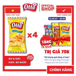 Combo 4 bịch bánh mì hoa cúc mini otto - otto mini brioche tressée 80g | bánh mì tươi | đồ ăn vặt
