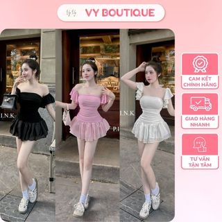 [HỎA TỐC] Đầm Ống Xoè Phối Lưới Tay Rời Siêu Xinh