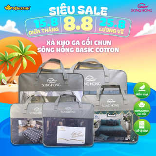 Xả kho Ga gối chun Sông Hồng BC22 Basic cotton giá rẻ nhất
