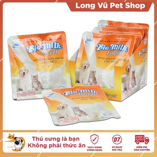 Sữa cho chó mèo con Bio Milk gói 100g, sữa bột cho mèo con, sữa bột cho chó con - Long Vũ Pet Shop