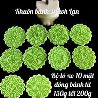 Khuôn lò xo 1 nhấn 10 mặt xanh huyền thoại 150g , khay túi 9,5cm, khách tự chọn