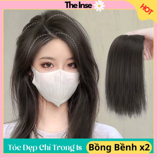 Tóc giả kẹp phồng chân tóc THE INSE tóc giả tạo kiểu đệm nhẹ đỉnh đầu hai bên và phía sau HH005