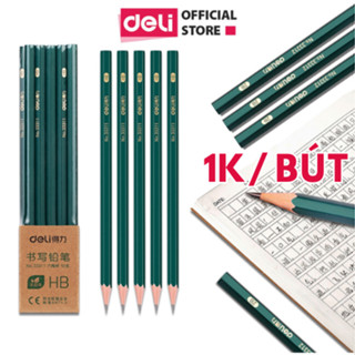Combo 10 Bút Chì Lục Giác 2B HB Deli - Dễ Gọt Bút Chì Thi Trắc Nghiệm Ruột Đậm Bút Chì Học Sinh Cấp 1