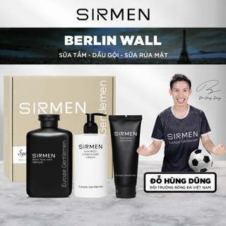 Giftbox combo 3 berlin wall - sữa tắm gội nam 4in1 & dầu gội nam 3in1 và sữa rửa mặt nam 2in1 sirmen europe gentlemen