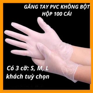 Hộp găng tay PVC (không bột) dùng làm bánh, nấu ăn...