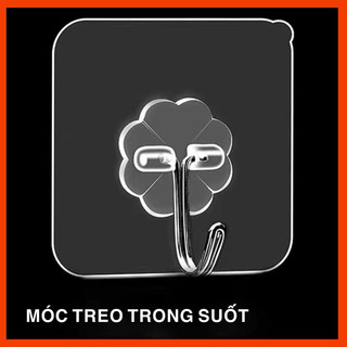 Móc treo trong suốt chịu lực tốt, móc dán tường treo đồ tiện lợi - linhducon