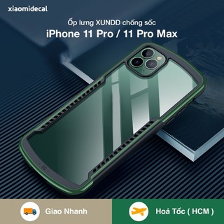Ốp lưng XUNDD iPhone 11 / 11 Pro / 11 Pro Max mặt lưng trong, viền TPU chống sốc, cạnh màu