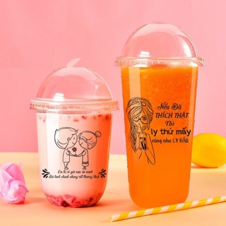 50 ly nhựa đáy bầu 500ml kèm nắp cầu fi 95