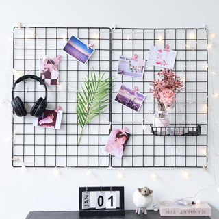 [TẶNG KÈM ĐINH TREO] Khung Lưới Thép Trang Trí, Giỏ Lưới Sắt Decor Phòng Học Siêu Xinh