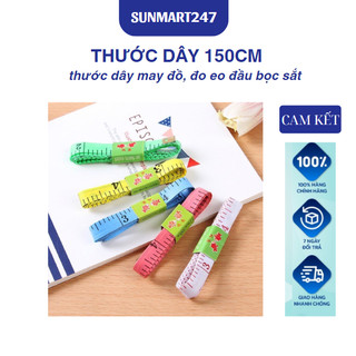 Thước dây đo 150cm - thước dây may đồ, đo eo đầu bọc sắt