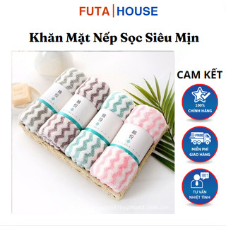 Khăn mặt nếp sọc siêu mịn khăn tắm hàn quốc 30x50cm